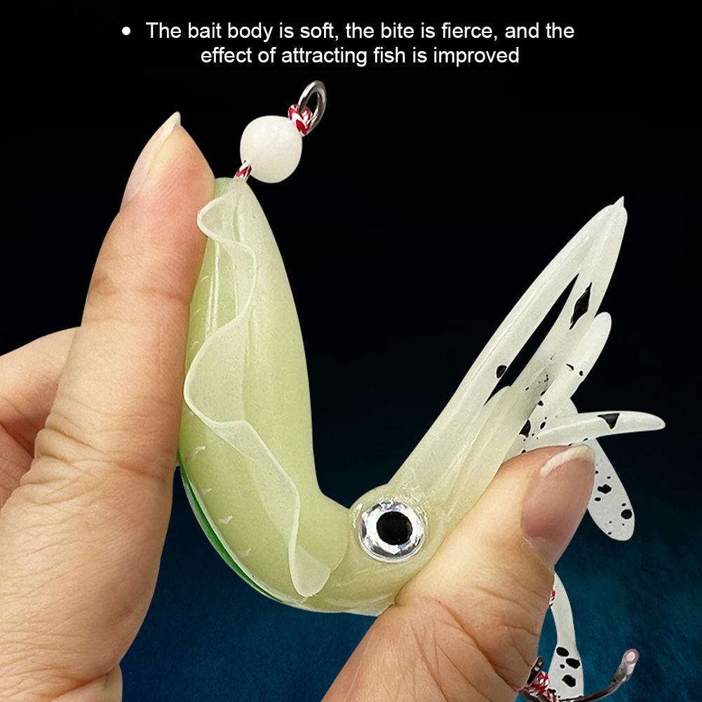 1PC 10/12/15CM Simulated Squid Lure Bait With Double Hook Sea Fishing Luminous Fake Bait Fishing Supplies