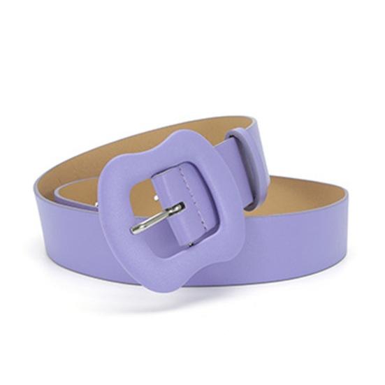 Women Belt Multi Holes Adjustable Length Gourd Buckle Faux Leather Waistband Solid Color Belt Decorative Jeans Accessories