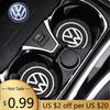 For VOLKSWAGEN VW 2pcs Silicone Car Coaster Water Cup Bottle Non Slip Pad Anti-Slip Mats for Volkswagen VW Passat Scirocco Polo