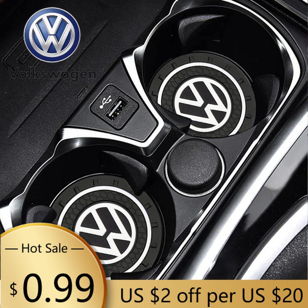 Für VOLKSWAGEN VW 2 Stück Silikon Auto-Getränkeuntersetzer Wasserbecher Flasche Anti-Rutsch-Pad Anti-Rutsch-Matten für Volkswagen VW Passat Scirocco Polo