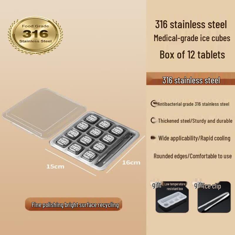 Qiwei 316 Stainless Steel Whiskey Ice Cubes