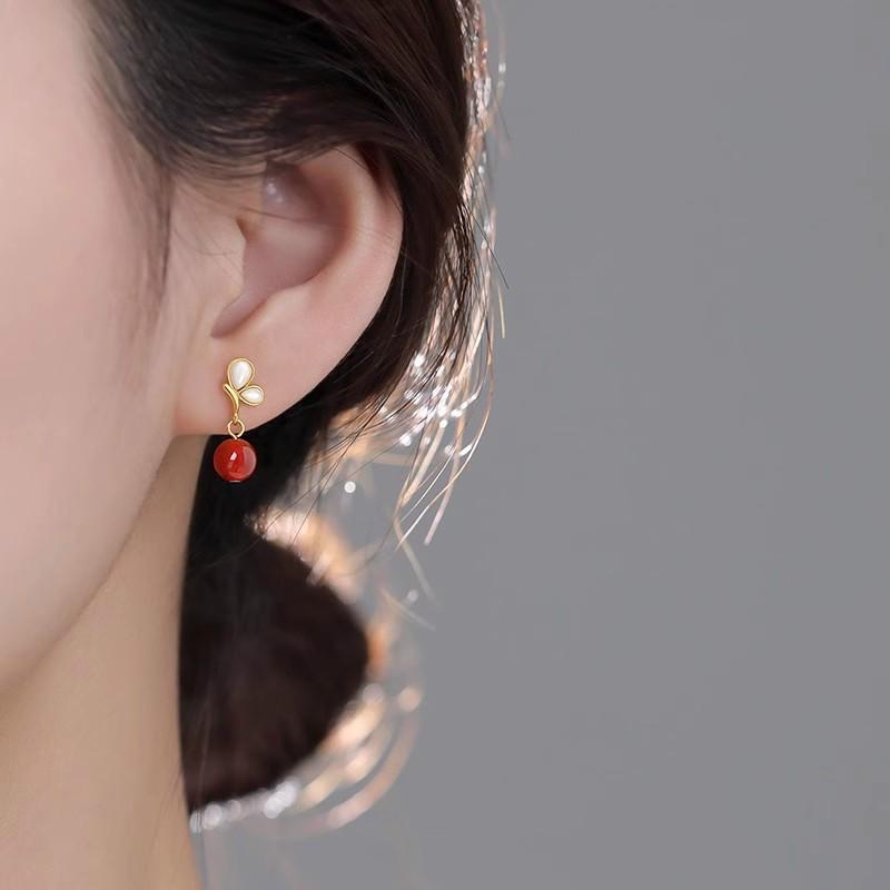 Earrings Light Luxury Retro New Chinese Earrings Niche Design Sense Fashion Versatile Earrings