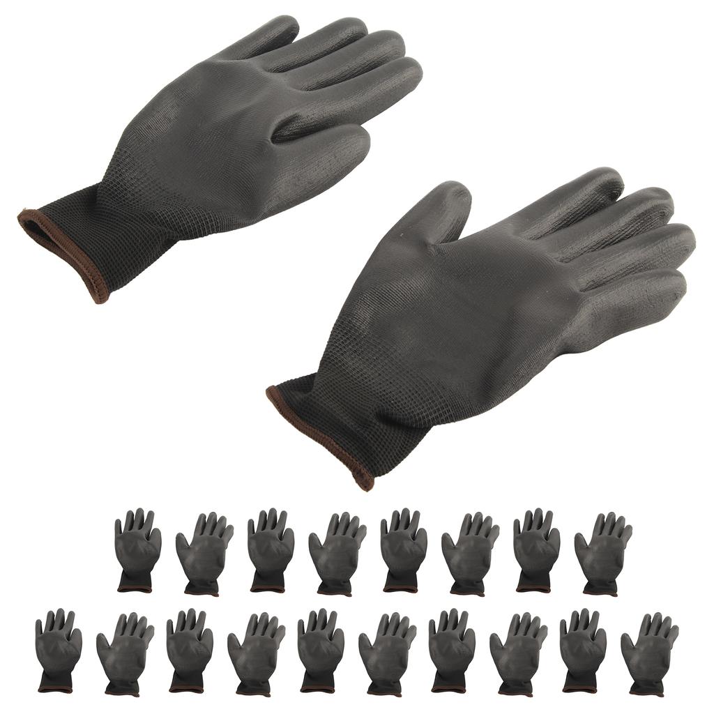 10 Pairs Work Gloves PU Coated Anti Static Safety Working Accessory Tool Set Kit 9L