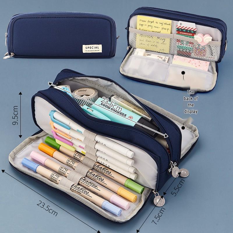 High-Volume 3D Double-Zipper Pencil Case - Stylish, Durable, and Dirt-Resistant