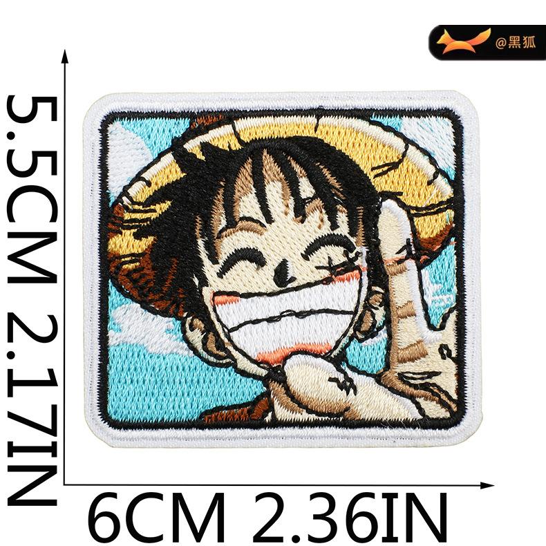 Black Fox Cartoon Animation Character Embroidery Cloth Sticker Japanese One Piece Patch Computer Embroidery Sticker