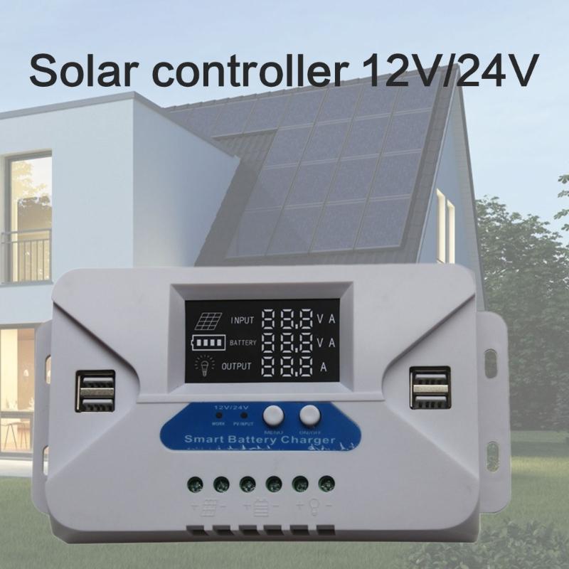 12V/24V MPPT Solar Charging Controller 10A 20A 30A 40A 50A 60A for Battery Street Light Sun Control Outdoor Lighting