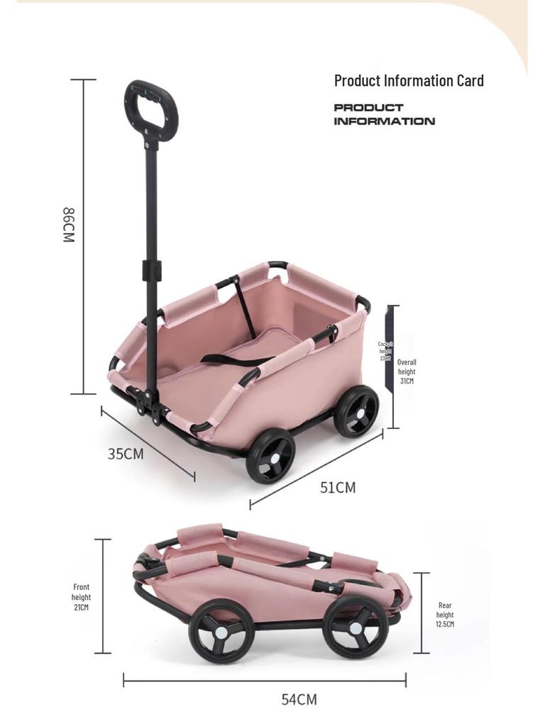 Lightweight Foldable Pet Stroller for Dogs and Cats