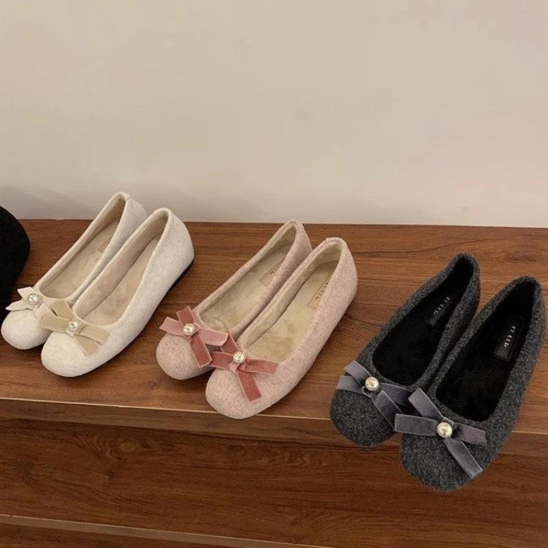 Mary Janes Frühling neu sanft ein Pedal faul mit Rock wollene flache einzelne Schuhe Frauen