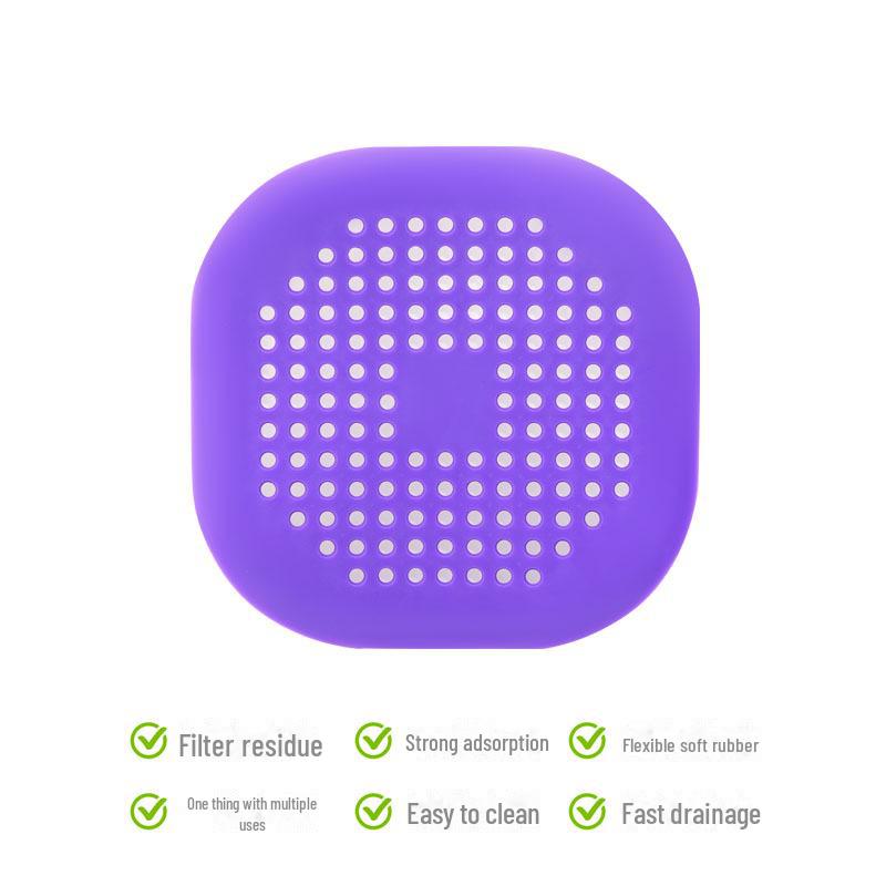 Square Silicone Bathroom Drain Cover Hair Filter Mat