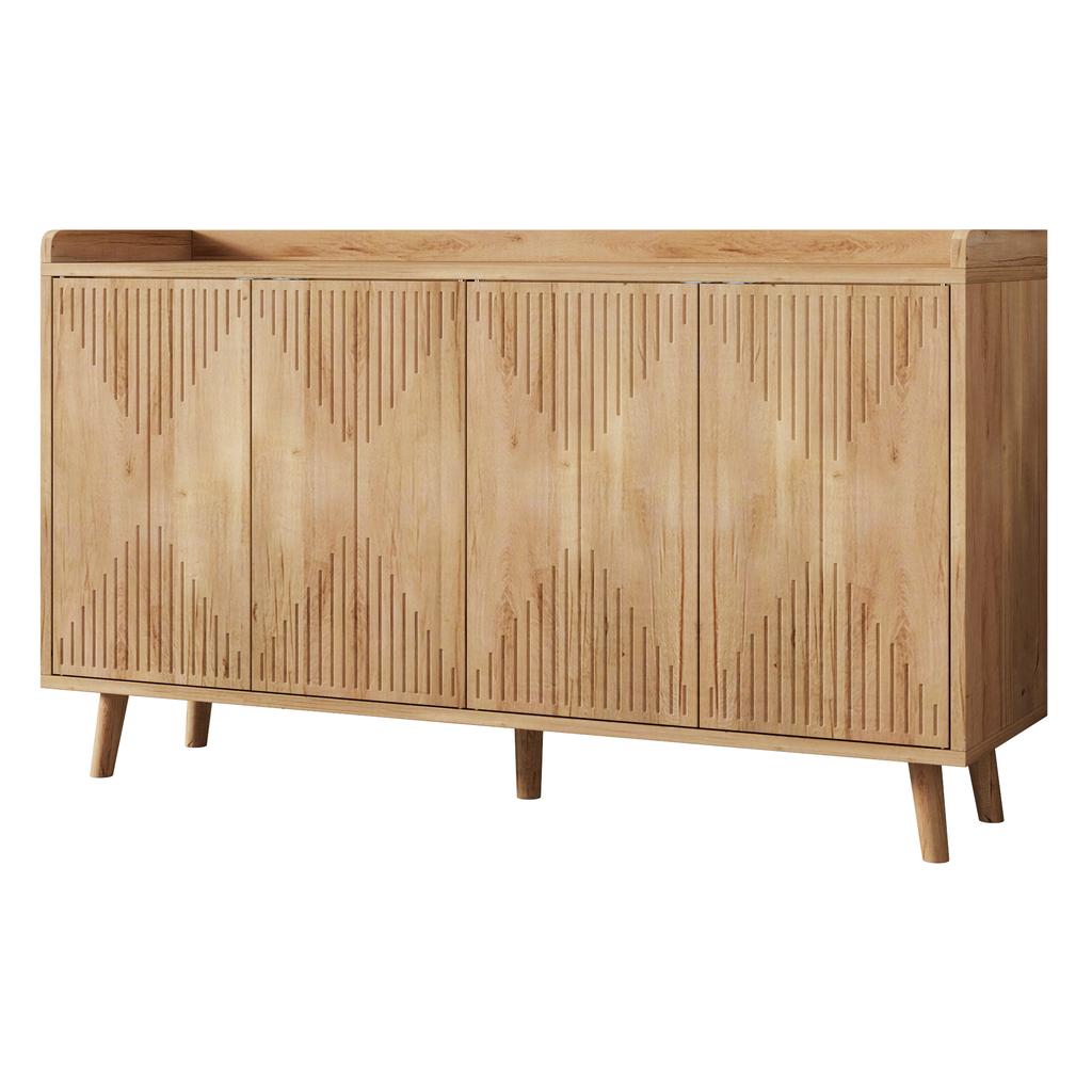Mobile da cucina, Credenza con 4 ante e ripiani regolabili, Mobile contenitore per sala da pranzo e soggiorno, 140 x 40 x 84 cm