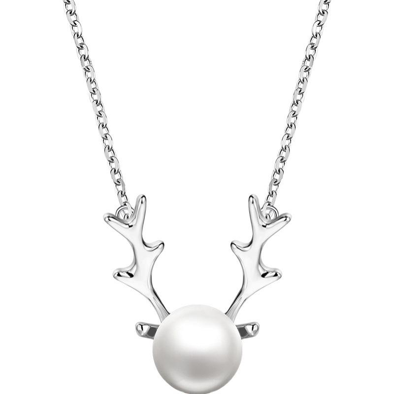 

Женское ожерелье из рогов леса и жемчуга «Темперамент» Copper plated real gold