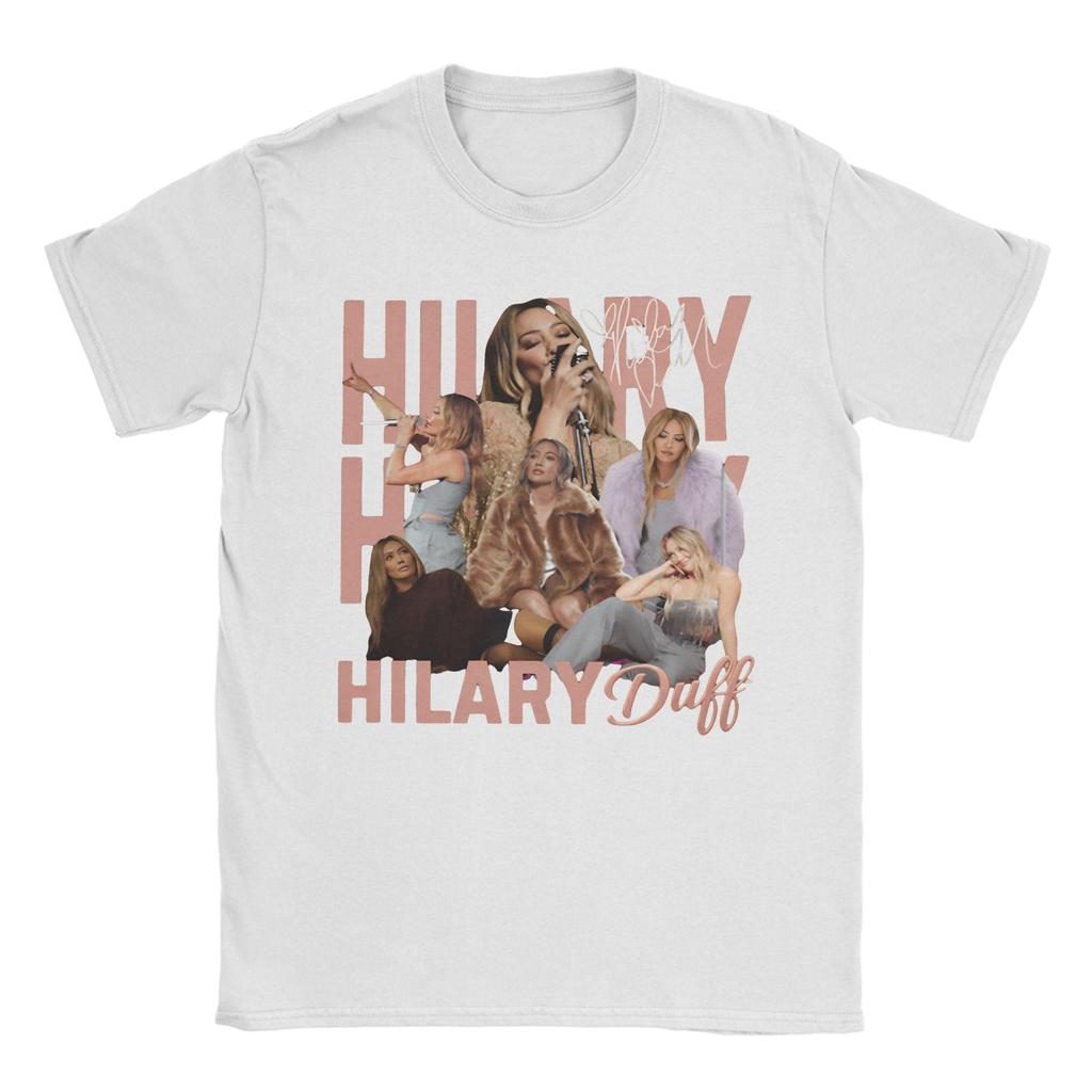 Unisex TShirts Hilary Duff Lucky Me Tour Crazy 100 Cotton Tee Shirt Short Sleeve T Shirt Crew Neck Tops Big Size