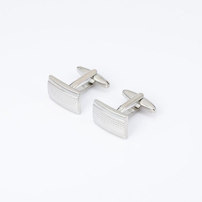 Electroplated Silver Smooth Embossed Cufflinks Men s French Shirt CL-0441