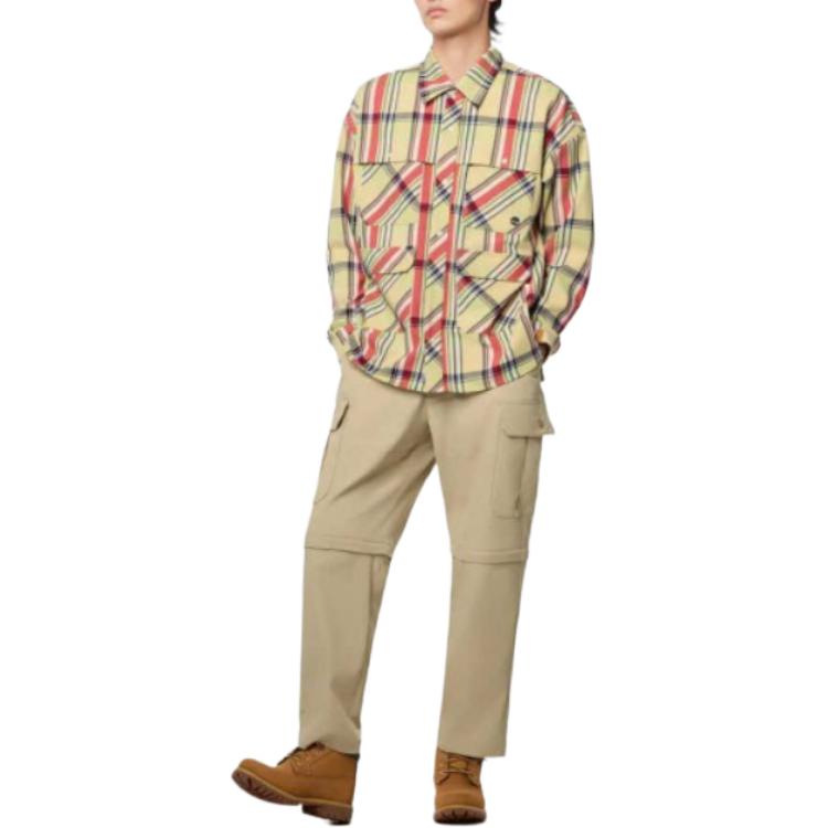 Timberland Plaid Collar Long Sleeve Shirt Men Shirts Light-Brown TB0A6J5KA2Q1