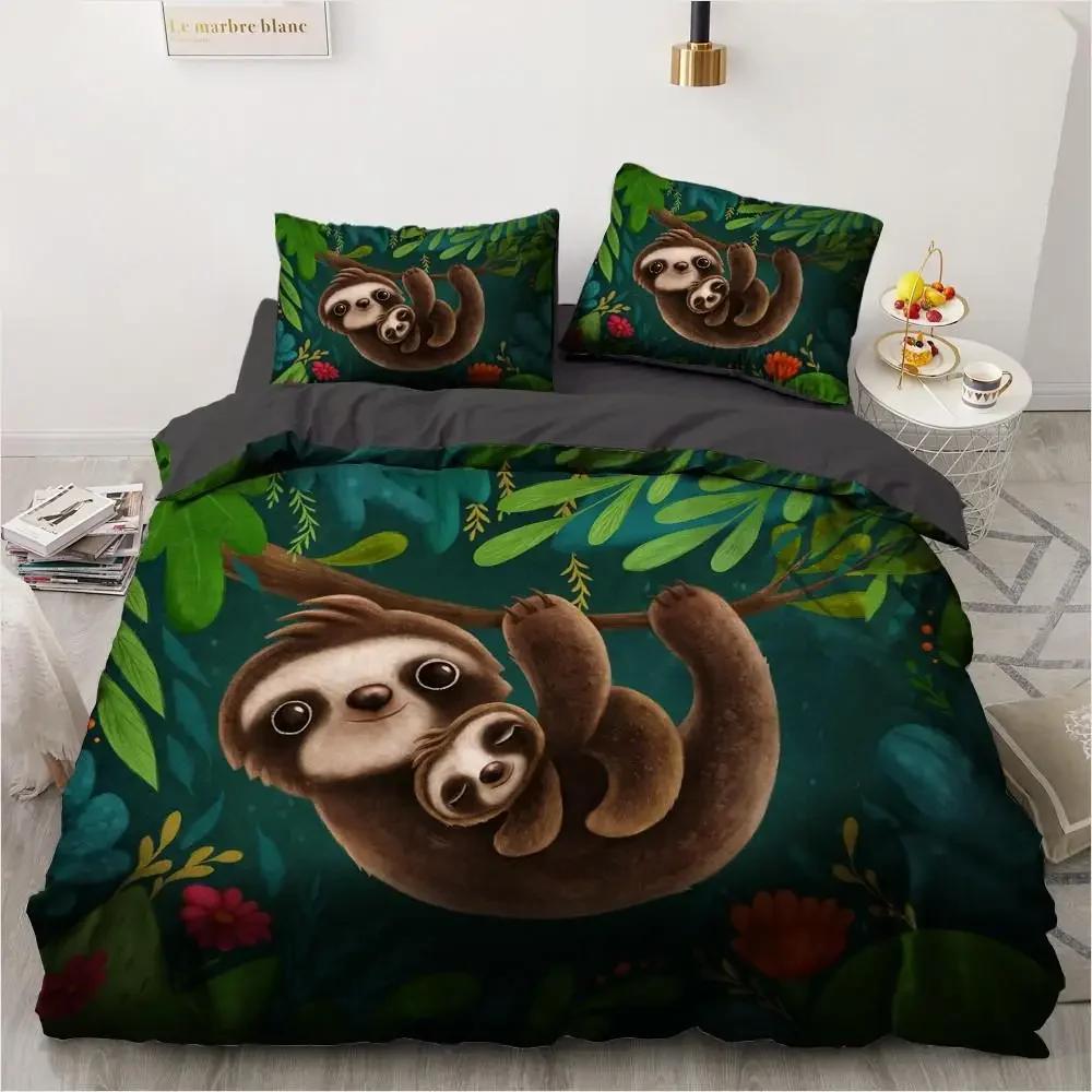 Forest Duvet Cover Set Fireflies Flying In A Glass Bottle Bedding Set Queen Size Animals 2/3pcs Polyester Quilt Cover for Kids