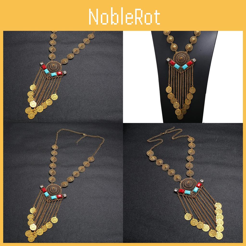 European Style Multilayer Long Coin Pendant Necklace For Women