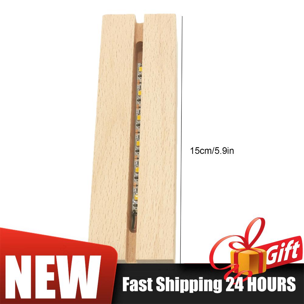 1-5 STÜCKE LED Holz Display Basis Kreativer USB Beleuchteter Ständer Kristall Holz Beleuchtete Basis Ständer 3D Handgefertigt USB Holzbasis Ornamente