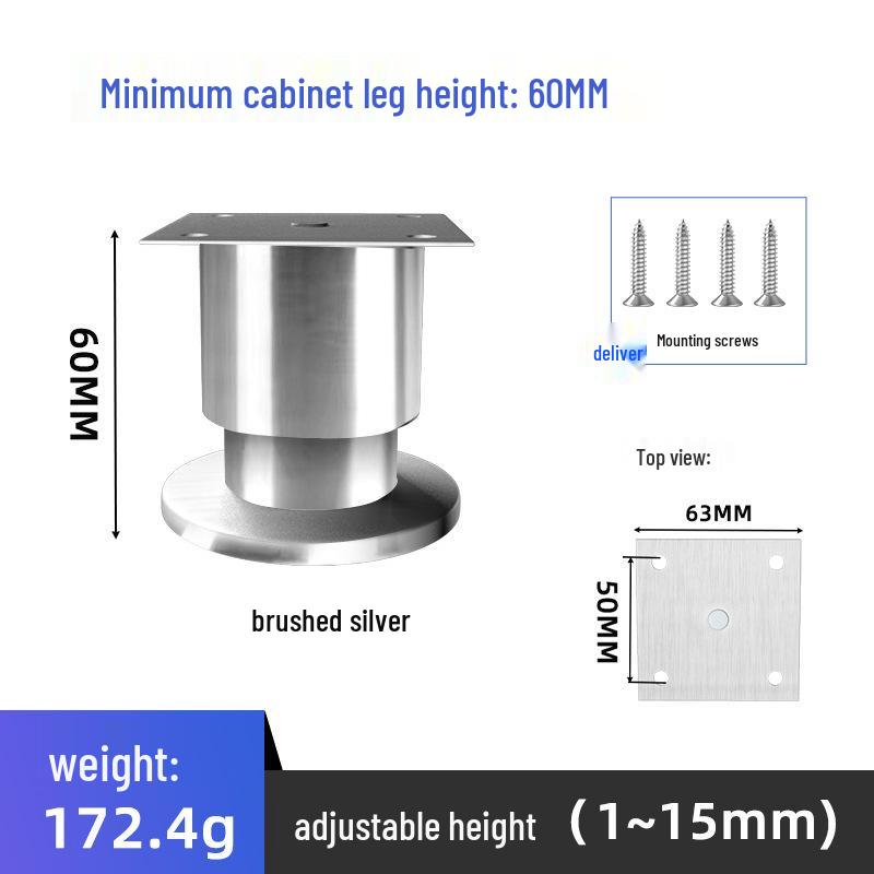 Adjustable Stainless Steel Furniture Legs – Modern Minimalist Support for Cabinets, Tables, Sofas, and Beds