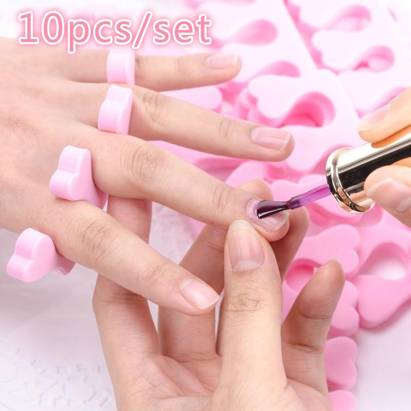10Pcs Nail Art Soft Foam Finger Toe Separator Set Salon DIY Painting Nails Extending Anti Touch