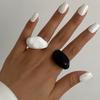 SHIXIN Creative Black White Thick Resin Acrylic Rings for Women Minimalist Irregular Geometric Wide Finger Ring Punk Men Jewelry