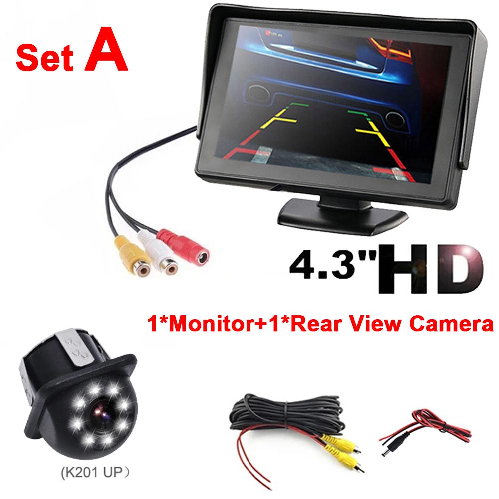 Car Reverse Monitor with  Rear View Camera Backup Camera Kit Back Up Car Monitor Display Parking System Rearview Reverse Monitor