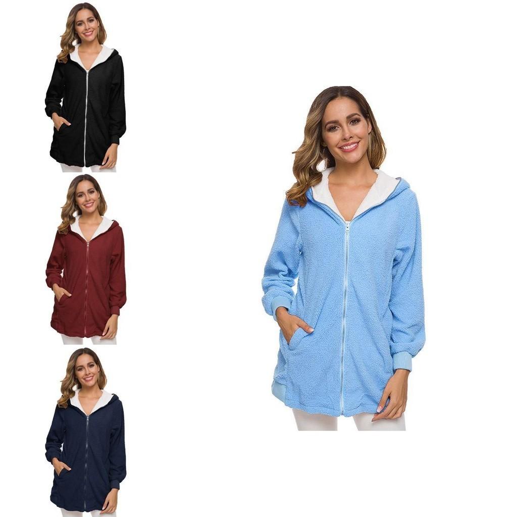Gezellige Dames Warm Teddybeer Pluizige Jas met Capuchon Kunstbont Fleece Jas Bovenkleding Voor Ultiem Comfort