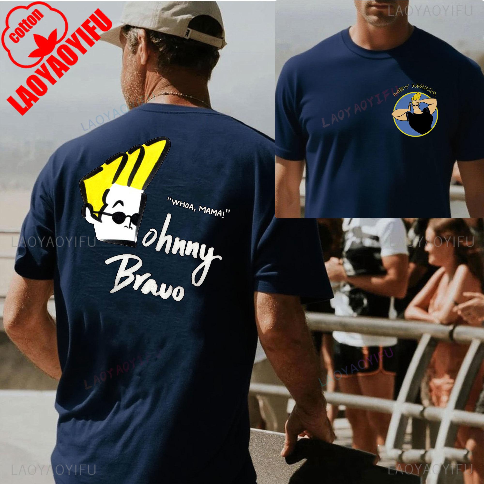 

Джонни Браво Эй Мама Cartoon Network 90-е Ретро Унисекс Футболка для фанатов 90-х Смешные графические футболки Топы Летняя футболка Уличная одежда 4XL