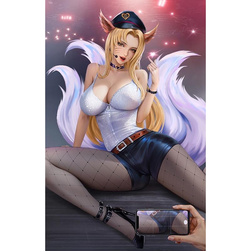 Print Canvas Game Black Silk Stockings Nude Sexy Girl Art Living Room Bedroom Hanging Picture