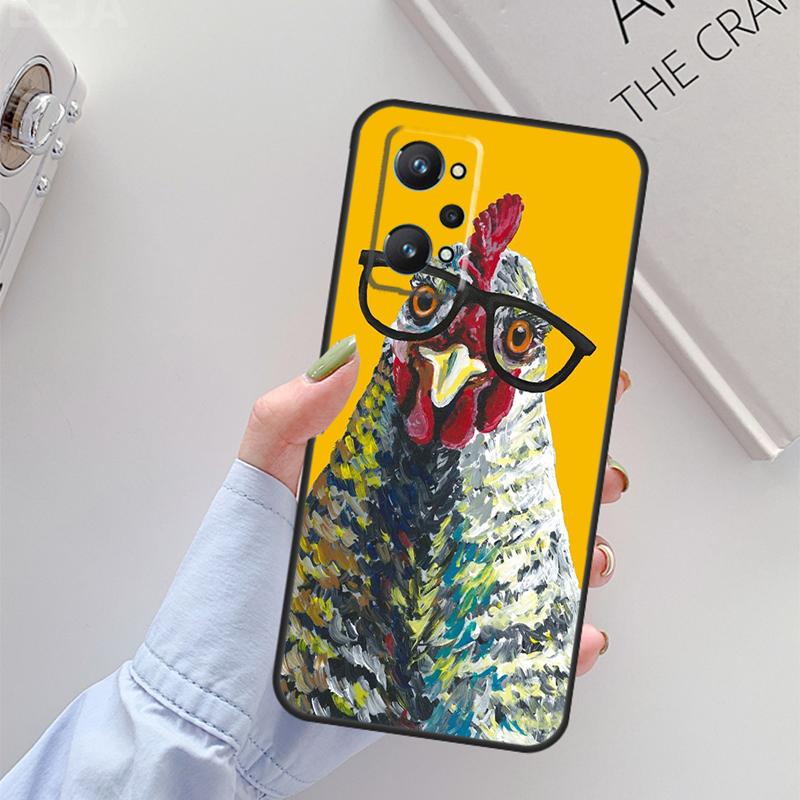Chicken Hen Rooster For Realme C61 C75 C55 C51 C21Y C25S C67 C53 13 12 10 11 14 Pro Plus GT 6T 6 5 GT7 Pro Case