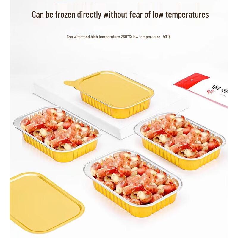 Handun 1400ml Golden Square Aluminum Foil Food Container