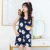 Women Pajamas Set Summer Sexy Sleepwear Sleeveless Lingerie Cotton O-Neck Pure Color Vest + Print Shorts 2 Piece Sets 4XL