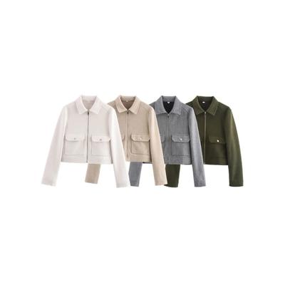 Women Casual Button Collar Long Sleeve Jackets  Fashion Solid Front Pockets Jacket Elegant Outerwear Multi Colored Coat