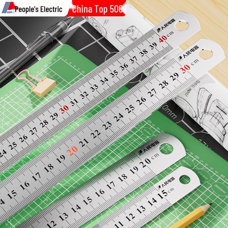 Multifunctional Extra-Thick Stainless Steel Ruler for Students, 15/30cm - Ideal for Drawing and Measurement.