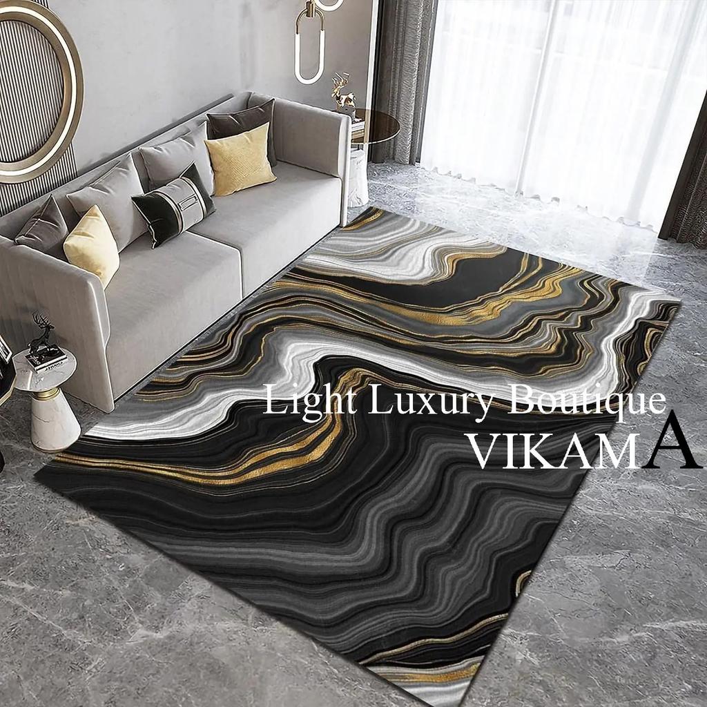 Crystal Velvet Light Luxury Household Carpet Living Room Study Bedroom Foot Mat Non-slip Dirty Resistant Washable Rug