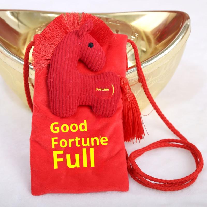 

1 шт. Плюшевая игрушка-лошадка на год Лошади, китайский Хун Бао, Плюшевые игрушки, Символы 2026 года, Плюшевая игрушка красный