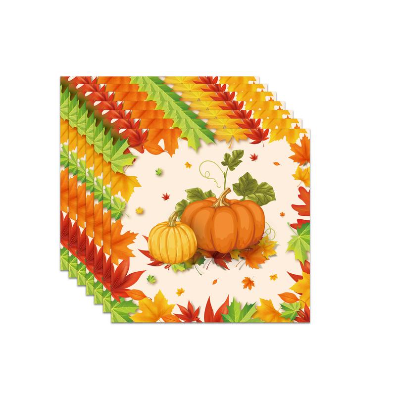 Thanksgiving Paper Plates Fall Party Plates Maple Leaves Pumpkin Decor Fall Tableware Autumn Leaves Party Tableware Set