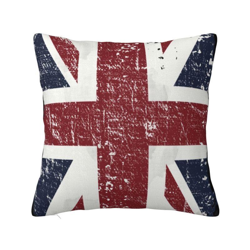 Helenal Unisex Custom Nordic Style British Flag Cushion Covers 40X40cm Soft Union Jack Uk United Kingdom Pillow Case For Sofa Square Pillowcase