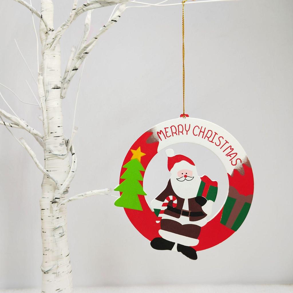 Wooden Hollow Santa Ornaments for Christmas Tree Decorations