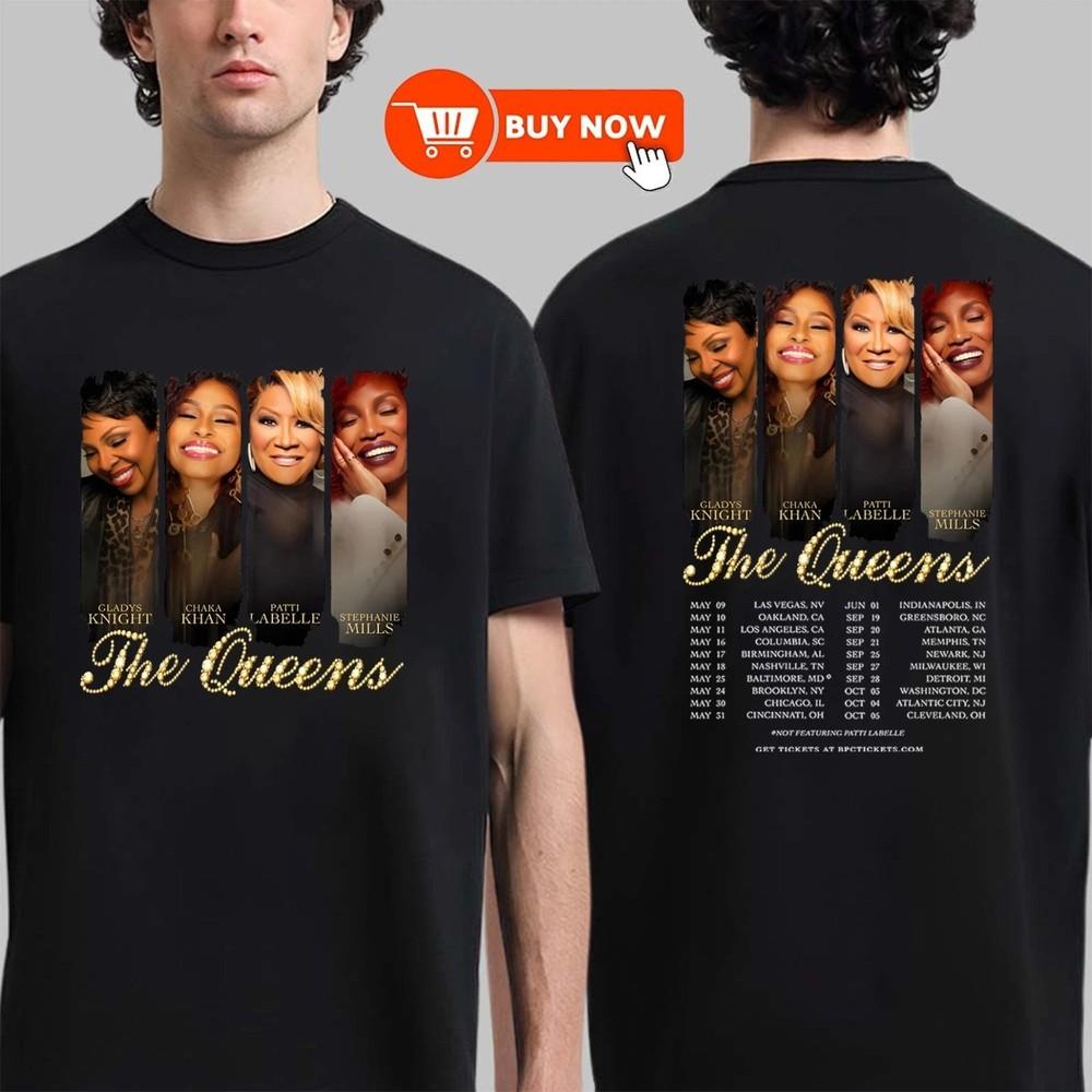 

The Queens Tour Dates TShirt, 4 Legends 1 Stage Shirt - Multicolors, Size S-4XL Unisex T-Shirt XL