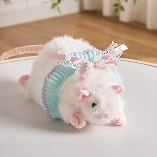 Fare Peluş Oyuncak Yumuşak Dolgulu Hayvan Sevimli Fare Bebek Dantelli Etek Fiyonk Süslemeli Çocuk Odası Masa Dekorasyonu İçin Dekoratif Peluş Fare Hediye