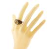 HERMES Serie Ring Brown Wood/Plated Gold #6.6(US Size) 5.4g Women Used