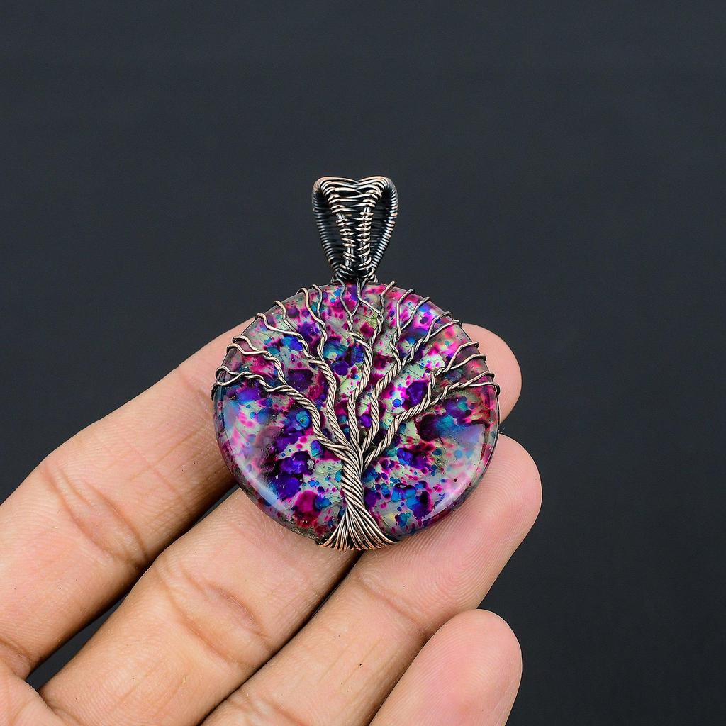 Tree Of Life Multi Flash Labradorite Pendant, 999 Copper Wire Wrapped Jewelry, Handmade Pendant Gemstone Jewelry, Gifts For Wife Brand New Pendant