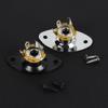 FLEOR 1/4'' 6.35mm Guitar Jack Output Jack Socket for Electric Guitar Parts, Black / Chrome