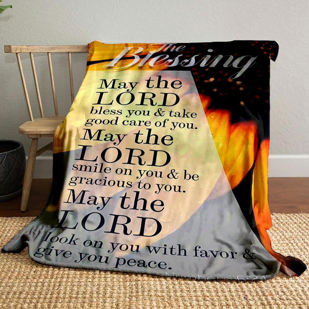 

Blessing Scripture Blanket Printed Blanket for Living Room Bed Couch lunch break Soft Cozy Blanket for Friend s festival Gift 80cm x 120cm