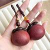 Mangosteen Sandalwood Keychain Strawberry Car Keyring Wooden Pendant Phone Chain  Decoration