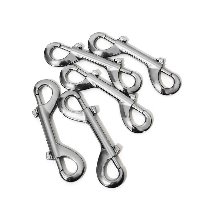White Nickel-Plated Zinc Alloy Double-Headed Dog Leash Hook