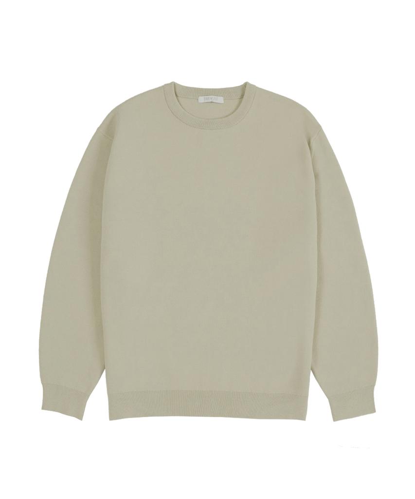 DRAW FIT Soft Essential Round Knit [Sand Beige]