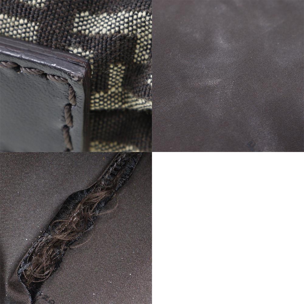 Fendi One Belt Shoulder Bag Zucchino Brown Canvas Unisex Used