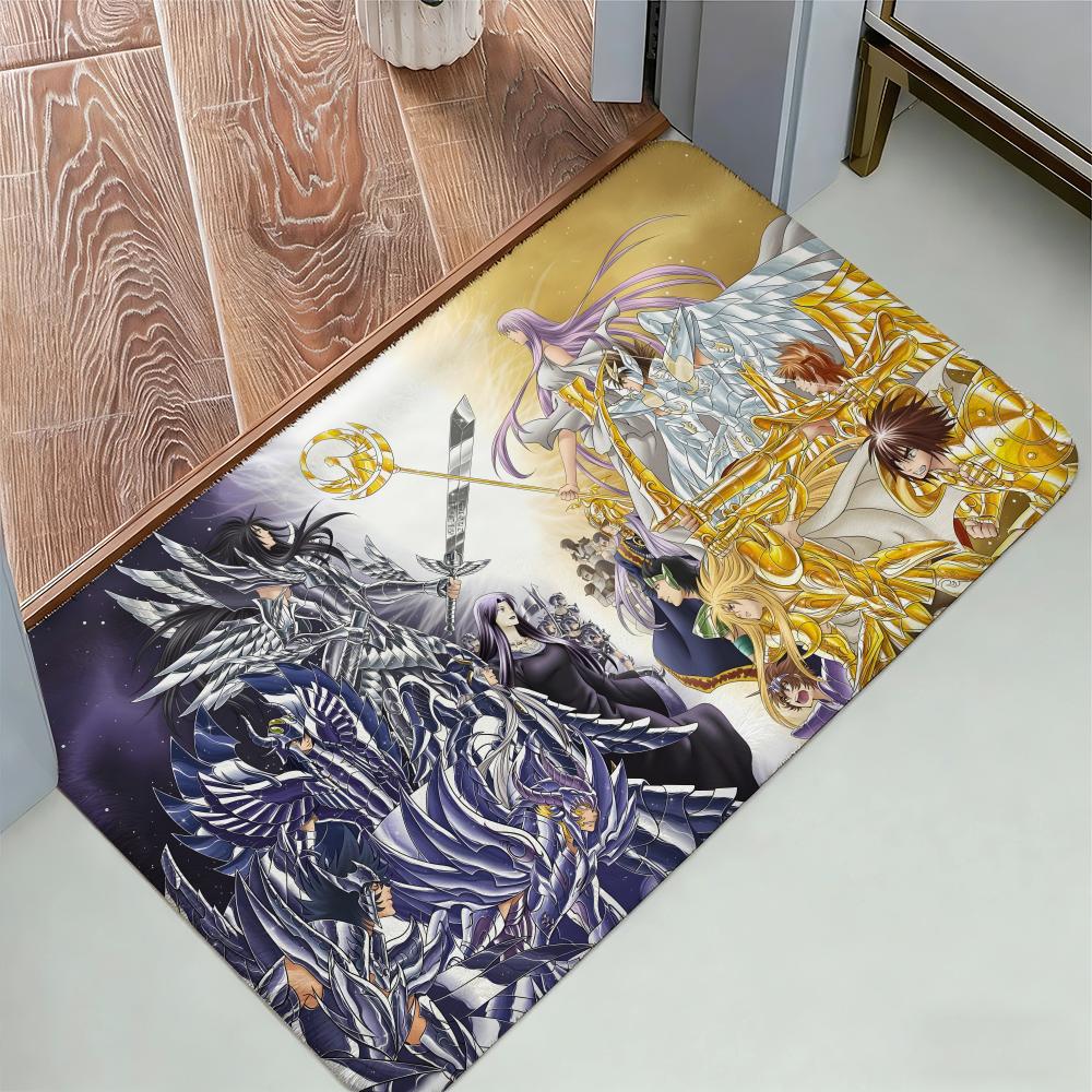 Hot Anime S-Saint Seiya Floor Mat Cozy Flannel Soft Thick Non-Slip Mat For Living Room Bedroom Kitchen Decor Rugs