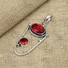 Red Garnet Gemstone 925 Sterling Silver Handmade Precious Pendant Jewelry For Her